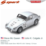 Modelauto 1:43 | Spark S4131 | Austin Healey Sprite Silver 1962 #72 USA / Sebring / 12 Hours Modelauto 1:43 | Spark S4131 | Austin Healey Sprite Silver 1962 #72 USA / Sebring / 12 Hours