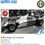 Bouwpakket 1:43 | Tameo SLK109 | Alfa Romeo 182T | Scuderia Alfa Romeo 1982 italië / Autodromo Nazionale Monza Bouwpakket 1:43 | Tameo SLK109 | Alfa Romeo 182T | Scuderia Alfa Romeo 1982 italië / Autodromo Nazionale Monza
