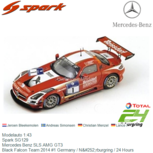 Modelauto 1:43 | Spark SG129 | Mercedes Benz SLS AMG GT3 | Black Falcon Team 2014 #1 Germany / Nürburgring / 24 Hours Modelauto 1:43 | Spark SG129 | Mercedes Benz SLS AMG GT3 | Black Falcon Team 2014 #1 Germany / Nürburgring / 24 Hours