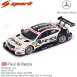 Modelauto 1:43 | Spark SG221 | Mercedes Benz AMG C63 DTM | Silberpfeil Energy AMG Mercedes 2015 #3 Germany Modelauto 1:43 | Spark SG221 | Mercedes Benz AMG C63 DTM | Silberpfeil Energy AMG Mercedes 2015 #3 Germany