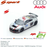Modelauto 1:43 | Spark SG301 | Audi R8 LMS | Audi Sport Phoenix 2017 #17 Germany / Nürburgring / 24 Hours Modelauto 1:43 | Spark SG301 | Audi R8 LMS | Audi Sport Phoenix 2017 #17 Germany / Nürburgring / 24 Hours
