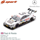 Modelauto 1:43 | Spark SG349 | Mercedes Benz AMG C63 DTM | Mercedes AMG DTM Team HWA 2017 Modelauto 1:43 | Spark SG349 | Mercedes Benz AMG C63 DTM | Mercedes AMG DTM Team HWA 2017