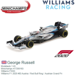 Modelauto 1:43 | Minichamps 417200163 | Williams FW43 | Williams F1 2020 #63 Austria / Red Bull Ring / Austrian Grand Pri Modelauto 1:43 | Minichamps 417200163 | Williams FW43 | Williams F1 2020 #63 Austria / Red Bull Ring / Austrian Grand Pri