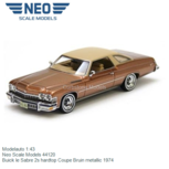 Modelauto 1:43 | Neo Scale Models 44120 | Buick le Sabre 2s hardtop Coupe Bruin metallic 1974 Modelauto 1:43 | Neo Scale Models 44120 | Buick le Sabre 2s hardtop Coupe Bruin metallic 1974