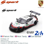 Modelauto 1:87 | Spark 87S144 | Porsche 911 RSR LMGTE-PRO | Porsche GT 2018 #93 France / Le Mans 24 Hours Modelauto 1:87 | Spark 87S144 | Porsche 911 RSR LMGTE-PRO | Porsche GT 2018 #93 France / Le Mans 24 Hours