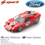 Modelauto 1:43 | Spark S2773 | Ford GT40 Mk.1 S-5.0 | Alan Mann Racing 1966 #25 USA / Sebring / 12 Hours Modelauto 1:43 | Spark S2773 | Ford GT40 Mk.1 S-5.0 | Alan Mann Racing 1966 #25 USA / Sebring / 12 Hours