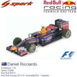 Modelauto 1:43 | Spark S3086 | Red Bull RB10 | Red Bull Racing 2014 #1 Australië / Adelade Modelauto 1:43 | Spark S3086 | Red Bull RB10 | Red Bull Racing 2014 #1 Australië / Adelade