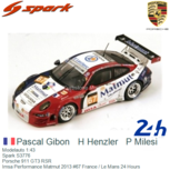 Modelauto 1:43 | Spark S3776 | Porsche 911 GT3 RSR | Imsa Performance Matmut 2013 #67 France / Le Mans 24 Hours Modelauto 1:43 | Spark S3776 | Porsche 911 GT3 RSR | Imsa Performance Matmut 2013 #67 France / Le Mans 24 Hours