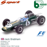 Modelauto 1:43 | Spark S5249 | Brabham BT7 | Brabham Climax 1963 Frankrijk Modelauto 1:43 | Spark S5249 | Brabham BT7 | Brabham Climax 1963 Frankrijk