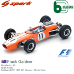 Modelauto 1:43 | Spark S5253 | Brabham BT11 1965 #11 Monaco / Monte Carlo Modelauto 1:43 | Spark S5253 | Brabham BT11 1965 #11 Monaco / Monte Carlo