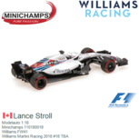 Modelauto 1:18 | Minichamps 110180018 | Williams FW41 | Williams Martini Racing 2018 #18 TBA Modelauto 1:18 | Minichamps 110180018 | Williams FW41 | Williams Martini Racing 2018 #18 TBA