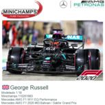 Modelauto 1:18 | Minichamps 110201663 | Mercedes AMG F1 W11 EQ Performance | Mercedes AMG F1 2020 #63 Bahrain / Sakhir Grand Prix Modelauto 1:18 | Minichamps 110201663 | Mercedes AMG F1 W11 EQ Performance | Mercedes AMG F1 2020 #63 Bahrain / Sakhir Grand Prix