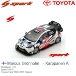 Modelauto 1:43 | Spark S5170 | Toyota Yaris WRC 2017 Finland Modelauto 1:43 | Spark S5170 | Toyota Yaris WRC 2017 Finland