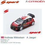 Modelauto 1:43 | Spark S5176 | Citroën C3 2017 #9 Germany Modelauto 1:43 | Spark S5176 | Citroën C3 2017 #9 Germany