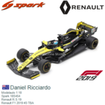 Modelauto 1:18 | Spark 18S454 | Renault R.S.19 | Renault F1 2019 #3 TBA Modelauto 1:18 | Spark 18S454 | Renault R.S.19 | Renault F1 2019 #3 TBA