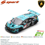 Modelauto 1:43 | Spark SG576 | Lamborghini Huracan GT3 EVO | Konrad Motorsport 2019 #7 Germany / Nürburgring / 24 Hours Modelauto 1:43 | Spark SG576 | Lamborghini Huracan GT3 EVO | Konrad Motorsport 2019 #7 Germany / Nürburgring / 24 Hours