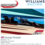 Modelauto 1:43 | Minichamps 417210163 | Williams FW43B | Williams Grand Prix Engineering 2021 #63 Bahrain / Circuit Sakhir / Bahrain GP Modelauto 1:43 | Minichamps 417210163 | Williams FW43B | Williams Grand Prix Engineering 2021 #63 Bahrain / Circuit Sakhir / Bahrain GP