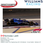 Modelauto 1:43 | Minichamps 417210106 | Williams FW43B | Williams Grand Prix Engineering 2021 #6 Bahrain / Circuit Sakhir / Bahrain GP Modelauto 1:43 | Minichamps 417210106 | Williams FW43B | Williams Grand Prix Engineering 2021 #6 Bahrain / Circuit Sakhir / Bahrain GP