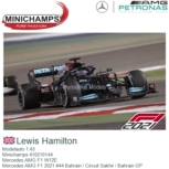 Modelauto 1:43 | Minichamps 410210144 | Mercedes AMG F1 W12E | Mercedes AMG F1 2021 #44 Bahrain / Circuit Sakhir / Bahrain GP Modelauto 1:43 | Minichamps 410210144 | Mercedes AMG F1 W12E | Mercedes AMG F1 2021 #44 Bahrain / Circuit Sakhir / Bahrain GP