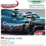 Modelauto 1:43 | Minichamps 417210105 | Aston Martin F1 AMR21 | Aston Martin Cognizant Formula One Team 2021 #5 Bahrain / Circuit Sakhir / Bahrain GP Modelauto 1:43 | Minichamps 417210105 | Aston Martin F1 AMR21 | Aston Martin Cognizant Formula One Team 2021 #5 Bahrain / Circuit Sakhir / Bahrain GP