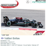 Modelauto 1:18 | Minichamps 110210177 | Mercedes AMG F1 W12E | Mercedes AMG F1 2021 #77 Bahrain / Circuit Sakhir / Bahrain GP Modelauto 1:18 | Minichamps 110210177 | Mercedes AMG F1 W12E | Mercedes AMG F1 2021 #77 Bahrain / Circuit Sakhir / Bahrain GP