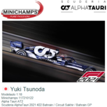 Modelauto 1:18 | Minichamps 117210122 | Alpha Tauri AT2 | Scuderia AlphaTauri 2021 #22 Bahrain / Circuit Sakhir / Bahrain GP Modelauto 1:18 | Minichamps 117210122 | Alpha Tauri AT2 | Scuderia AlphaTauri 2021 #22 Bahrain / Circuit Sakhir / Bahrain GP