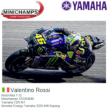 Motorfiets 1:12 | Minichamps 122203846 | Yamaha YZR-M1 | Monster Energy Yamaha 2020 #46 Sepang Motorfiets 1:12 | Minichamps 122203846 | Yamaha YZR-M1 | Monster Energy Yamaha 2020 #46 Sepang