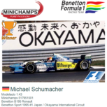 Modelauto 1:43 | Minichamps 517951501 | Benetton B195 Renault | Benetton Sport 1995 #1 Japan / Okayama International Circuit Modelauto 1:43 | Minichamps 517951501 | Benetton B195 Renault | Benetton Sport 1995 #1 Japan / Okayama International Circuit