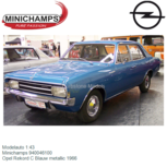 Modelauto 1:43 | Minichamps 940046100 | Opel Rekord C Blauw metallic 1966 Modelauto 1:43 | Minichamps 940046100 | Opel Rekord C Blauw metallic 1966