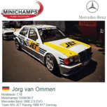Modelauto 1:18 | Minichamps 155903617 | Mercedes Benz 190E 2.5 EVO | Team MS-JET Racing 1990 #17 Germay Modelauto 1:18 | Minichamps 155903617 | Mercedes Benz 190E 2.5 EVO | Team MS-JET Racing 1990 #17 Germay
