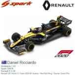 Modelauto 1:43 | Spark S6476 | Renault R.S.20 | Renault DP World F1 Team 2020 #3 Austria / Red Bull Ring / Styrian Grand Prix Modelauto 1:43 | Spark S6476 | Renault R.S.20 | Renault DP World F1 Team 2020 #3 Austria / Red Bull Ring / Styrian Grand Prix