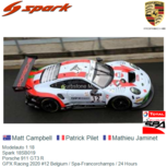 Modelauto 1:18 | Spark 18SB019 | Porsche 911 GT3 R | GPX Racing 2020 #12 Belgium / Spa-Francorchamps / 24 Hours Modelauto 1:18 | Spark 18SB019 | Porsche 911 GT3 R | GPX Racing 2020 #12 Belgium / Spa-Francorchamps / 24 Hours