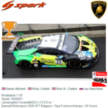 Modelauto 1:18 | Spark 18SB021 | Lamborghini Huracán GT3 Evo | Barwell Motorsport 2020 #77 Belgium / Spa-Francorchamps / 24 Hours Modelauto 1:18 | Spark 18SB021 | Lamborghini Huracán GT3 Evo | Barwell Motorsport 2020 #77 Belgium / Spa-Francorchamps / 24 Hours