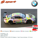 Modelauto 1:18 | Spark 18SB022 | BMW M6 GT3 | Boutsen Ginion 2020 #10 Belgium / Spa-Francorchamps / 24 Hours Modelauto 1:18 | Spark 18SB022 | BMW M6 GT3 | Boutsen Ginion 2020 #10 Belgium / Spa-Francorchamps / 24 Hours