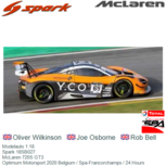 Modelauto 1:18 | Spark 18SB027 | McLaren 720S GT3 | Optimum Motorsport 2020 Belgium / Spa-Francorchamps / 24 Hours Modelauto 1:18 | Spark 18SB027 | McLaren 720S GT3 | Optimum Motorsport 2020 Belgium / Spa-Francorchamps / 24 Hours