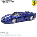 Modelauto 1:18 | Hotwheels J8247 | Ferrari FXX Blauw Frankrijk / Tour de France Modelauto 1:18 | Hotwheels J8247 | Ferrari FXX Blauw Frankrijk / Tour de France