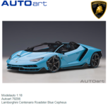 Modelauto 1:18 | Autoart 79206 | Lamborghini Centenario Roadster Blue Cepheus Modelauto 1:18 | Autoart 79206 | Lamborghini Centenario Roadster Blue Cepheus