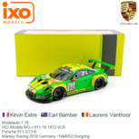 Modelauto 1:18 | IXO-Models MG-I-911-18-1812-VLN | Porsche 911 GT3 R | Mantey Racing 2018 Germany / Nürburgring Modelauto 1:18 | IXO-Models MG-I-911-18-1812-VLN | Porsche 911 GT3 R | Mantey Racing 2018 Germany / Nürburgring