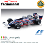 Modelauto 1:18 | Tecnomodel TM18-170D | Lotus 87 Ford ESSEX 1981 #11 Monte Carlo / Monaco Grand Prix Modelauto 1:18 | Tecnomodel TM18-170D | Lotus 87 Ford ESSEX 1981 #11 Monte Carlo / Monaco Grand Prix