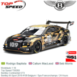 Modelauto 1:18 | Top Speed TS0263 | Bentley Continental GT3 | Bentley M-Sport 2019 #109 Belgium / Spa-Francorchamps / 24 Hours Modelauto 1:18 | Top Speed TS0263 | Bentley Continental GT3 | Bentley M-Sport 2019 #109 Belgium / Spa-Francorchamps / 24 Hours