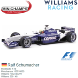 Modelauto 1:18 | Minichamps 100010025 | Williams FW23 BMW | Williams 2001 #5 Modelauto 1:18 | Minichamps 100010025 | Williams FW23 BMW | Williams 2001 #5