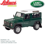 Modelauto 1:43 | Schuco Junior Line 27261 | Land Rover Defender Groen Modelauto 1:43 | Schuco Junior Line 27261 | Land Rover Defender Groen