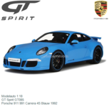 Modelauto 1:18 | GT Spirit GT085 | Porsche 911 991 Carrera 4S Blauw 1992 Modelauto 1:18 | GT Spirit GT085 | Porsche 911 991 Carrera 4S Blauw 1992