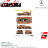 Decalset 1:24 | SK Decals SK24077 | Mercedes Benz AMG GT3 | HTTP 2017 #84 Belgium / Spa-Francorchamps / 24 Hours Decalset 1:24 | SK Decals SK24077 | Mercedes Benz AMG GT3 | HTTP 2017 #84 Belgium / Spa-Francorchamps / 24 Hours