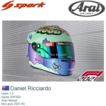 Helm 1:5 | Spark 5HF055 | Arai Helmet | McLaren 2021 #3 Helm 1:5 | Spark 5HF055 | Arai Helmet | McLaren 2021 #3