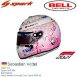 Helm 1:5 | Spark 5HF064 | Bell Helmet | Aston Martin Formula One Team 2021 #5 Helm 1:5 | Spark 5HF064 | Bell Helmet | Aston Martin Formula One Team 2021 #5