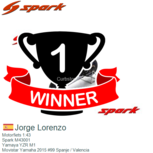 Motorfiets 1:43 | Spark M43001 | Yamaya YZR M1 | Movistar Yamaha 2015 #99 Spanje / Valencia Motorfiets 1:43 | Spark M43001 | Yamaya YZR M1 | Movistar Yamaha 2015 #99 Spanje / Valencia