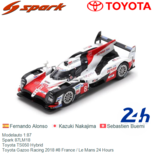 Modelauto 1:87 | Spark 87LM18 | Toyota TS050 Hybrid | Toyota Gazoo Racing 2018 #8 France / Le Mans 24 Hours Modelauto 1:87 | Spark 87LM18 | Toyota TS050 Hybrid | Toyota Gazoo Racing 2018 #8 France / Le Mans 24 Hours