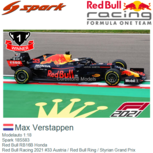 Modelauto 1:18 | Spark 18S583 | Red Bull RB16B Honda | Red Bull Racing 2021 #33 Austria / Red Bull Ring / Styrian Grand Prix Modelauto 1:18 | Spark 18S583 | Red Bull RB16B Honda | Red Bull Racing 2021 #33 Austria / Red Bull Ring / Styrian Grand Prix