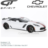 Modelauto 1:18 | GT Spirit GT214 | Chevrolet Corvette C7 Z06 White / Red 2017 Modelauto 1:18 | GT Spirit GT214 | Chevrolet Corvette C7 Z06 White / Red 2017